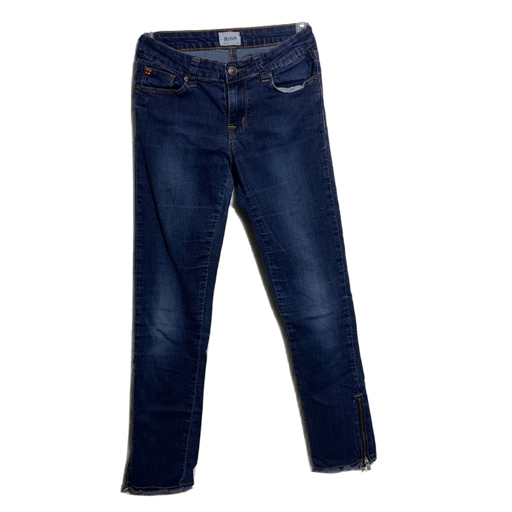Hudson Girls Skinny Jeans Ankle Zip Distressed Hem Sz 12